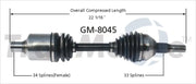 GM-8045 CV Axle Shaft
