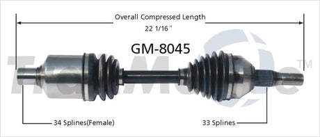 GM-8045 CV Axle Shaft