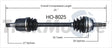 HO-8025 CV Axle Shaft