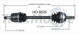 HO-8025 CV Axle Shaft