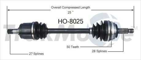 HO-8025 CV Axle Shaft