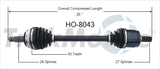 HO-8043 CV Axle Shaft