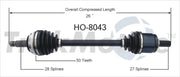 HO-8043 CV Axle Shaft