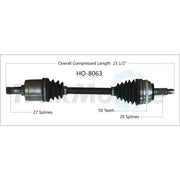 HO-8063 CV Axle Shaft