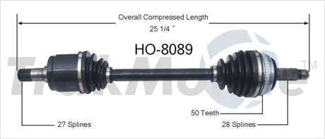 HO-8089 CV Axle Shaft
