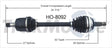 HO-8092 CV Axle Shaft