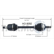 HO-8092 CV Axle Shaft