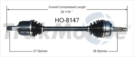 HO-8147 CV Axle Shaft