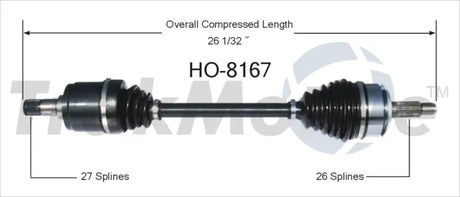 HO-8167 CV Axle Shaft