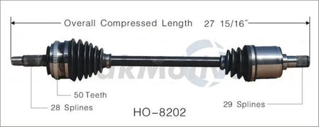 Trakmotive HO-8202 New Cv Axle - CV Shaft