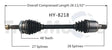 HY-8218 CV Axle Shaft