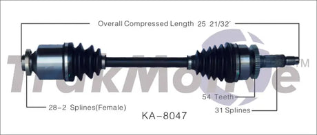 KA-8047 CV Axle Shaft
