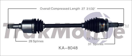 KA-8048 CV Axle Shaft
