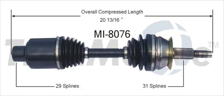 MI-8076 CV Axle Shaft