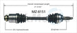 MZ-8151 CV Axle Shaft