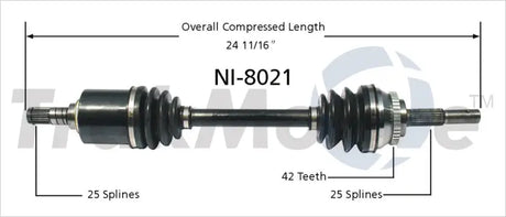 NI-8021 CV Axle Shaft