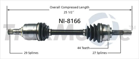 NI-8166 CV Axle Shaft