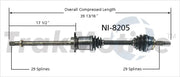 NI-8205 CV Axle Shaft