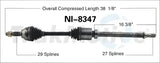 NI-8347 CV Axle Shaft