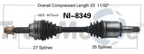 NI-8349 CV Axle Shaft