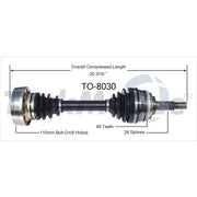 Trakmotive TO-8030 - New CV Axle