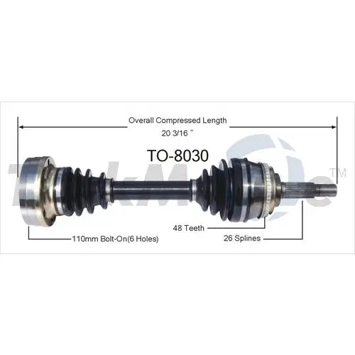 Trakmotive TO-8030 - New CV Axle