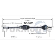 Trakmotive TO-8075 - New CV Axle