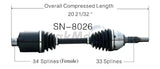 SN-8026 CV Axle Shaft