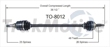 TO-8012 CV Axle Shaft