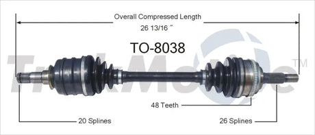 TO-8038 CV Axle Shaft
