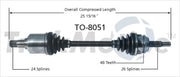 TO-8051 CV Axle Shaft