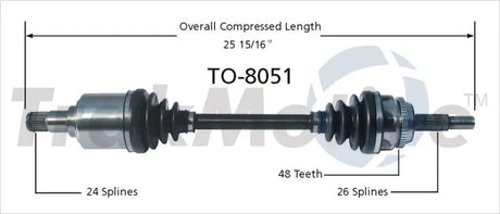 TO-8051 CV Axle Shaft
