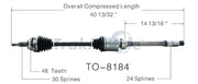 TO-8184 CV Axle Shaft