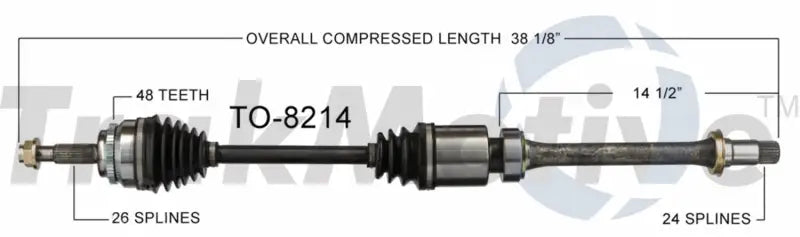 TO-8214 CV Axle Shaft