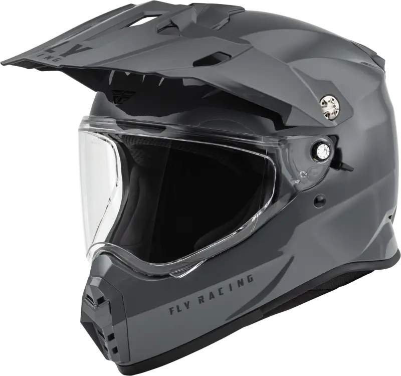Trekker Solid Helmet Grey Lg - FLY RACING