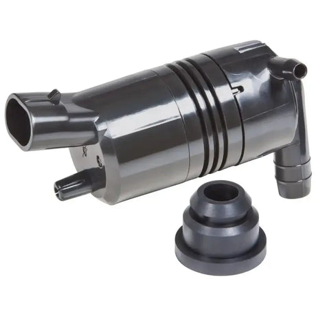 Black plastic windshield washer pump for GM Vehicles, perfect for RV parts & accessories