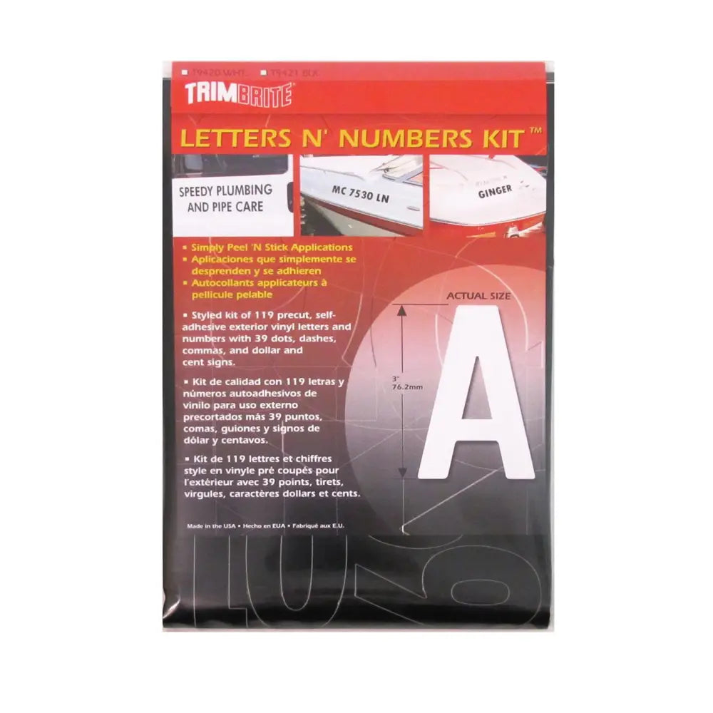 Trimbrite T9421 - Black Letter Number Kit