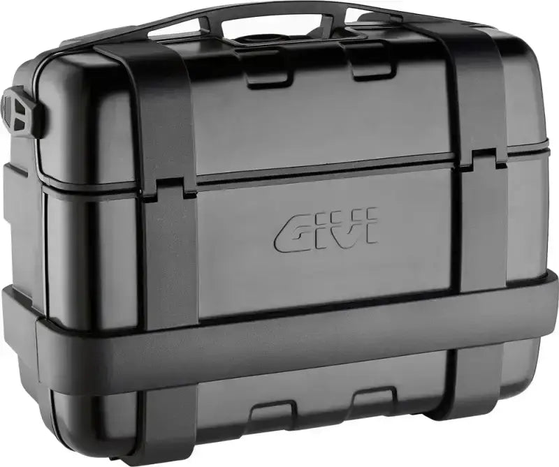 Black motorcycle top case from the Trekker Series TRK33BA for adventure touring rides