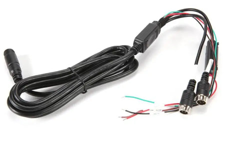 Black multi-connector cable with exposed wires for TRNS-2180 Brand Motion trailer wireless camera