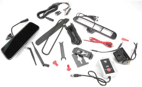 TRNS-2180 Brand Motion trailer wireless camera system with rearview mirror display and accessories