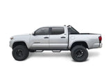 Silver lifted pickup truck with textured powder coat tubular bar and 30 inch light bar