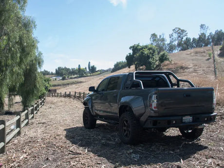 Truck Bed Bar 3 Inch Tubular Bar; Mounts Up To 4 Lights; Powder Coated; Black; Steel - & Automotive