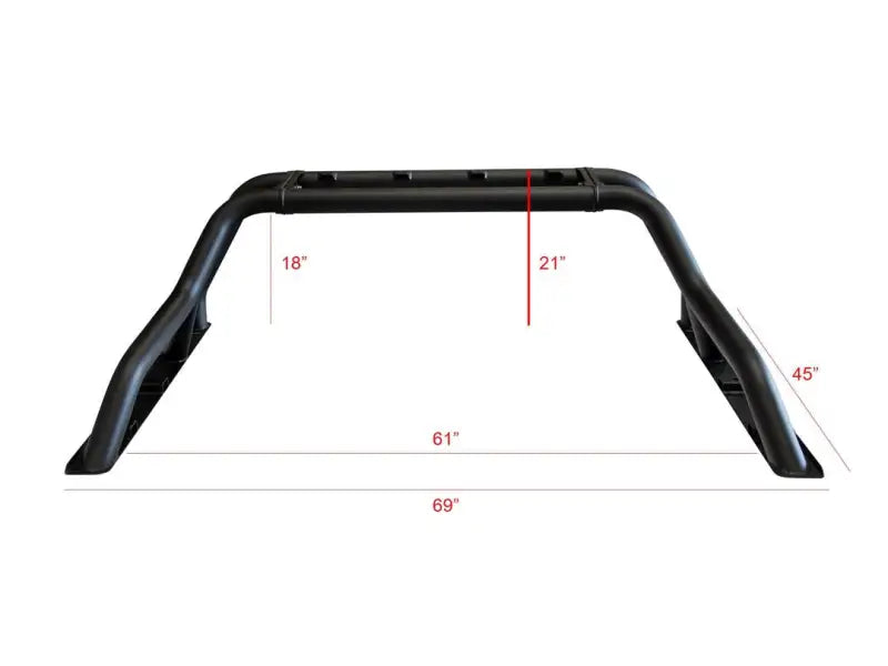 Truck Bed Bar 3 Inch Tubular Bar; Mounts Up To 4 Lights; Powder Coated; Black; Steel - & Automotive