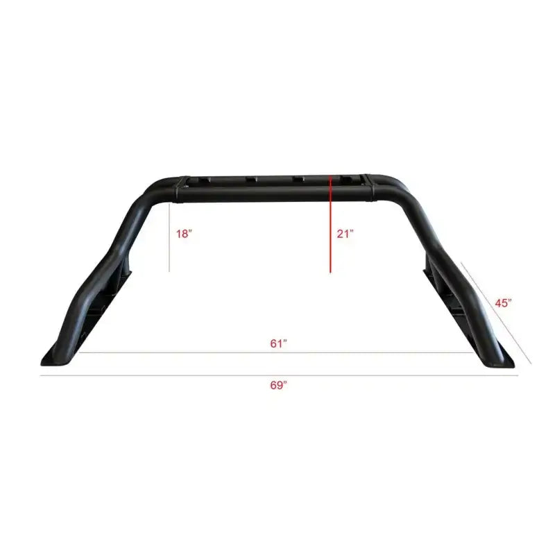 Truck Bed Bar 3 Inch Tubular Bar; Mounts Up To 4 Lights; Powder Coated; Black; Steel - & Automotive
