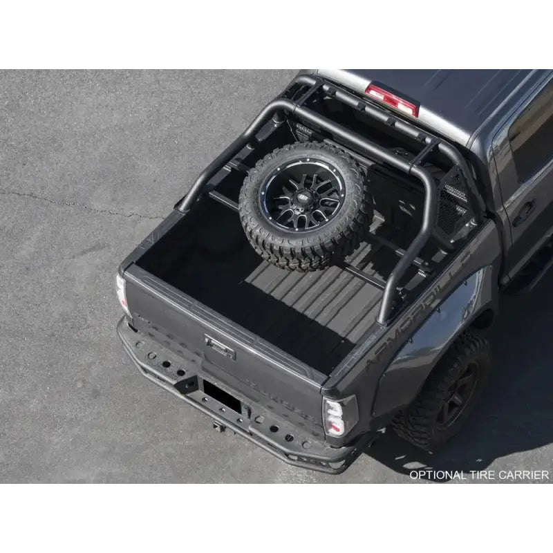 Truck Bed Bar 3 Inch Tubular Bar; Mounts Up To 4 Lights; Powder Coated; Black; Steel - & Automotive