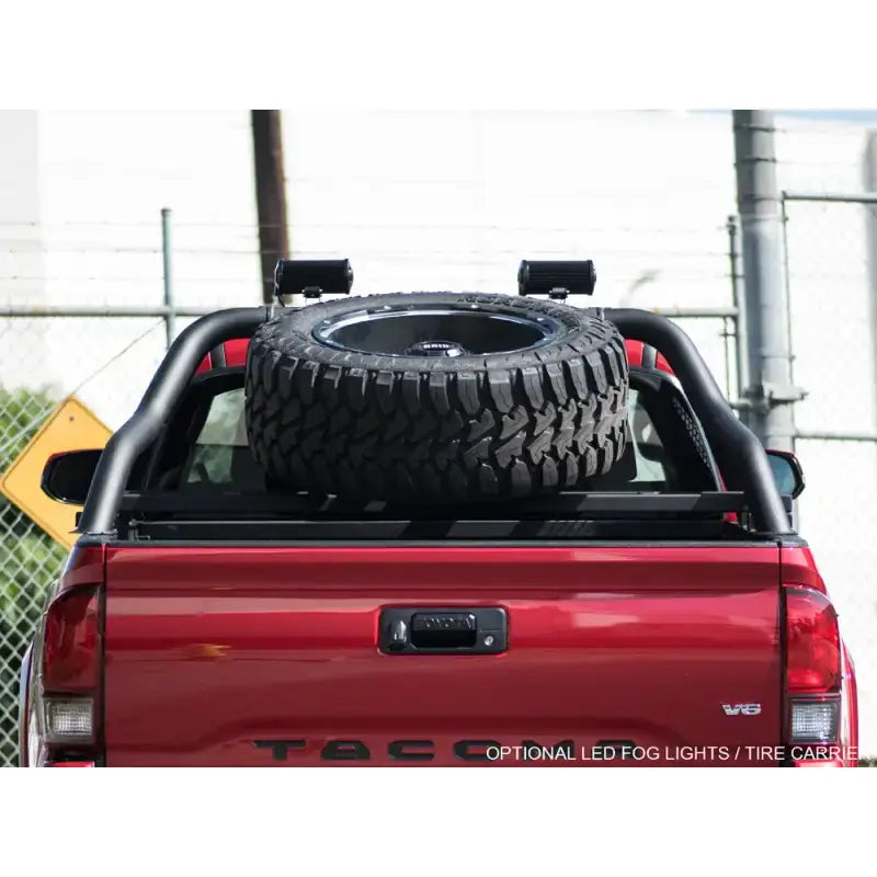 Truck Bed Bar 3 Inch Tubular Bar; Mounts Up To 4 Lights; Powder Coated; Black; Steel - & Automotive