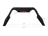 Black truck bed bar with 3 inch tubular design and third brake light mount