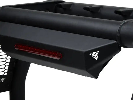 Black truck bed bar 3 inch tubular bar with third brake light mount and powder coat finish