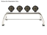 Truck Bed Bar 4 Inch Diameter Tube Style; With 1 Set of 7 Inch Round Black Trim LED Lights; With Built-In Third Brake Light; Polished; Stainless Steel; Compatible With Tonneau Cover - Keystone
