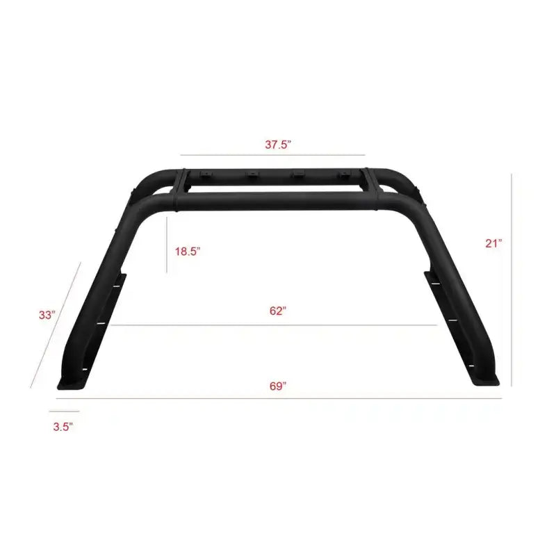 Truck Bed Bar Modular Style; Mounts Up To 4 Lights; Powder Coated; Black; Steel - & Automotive